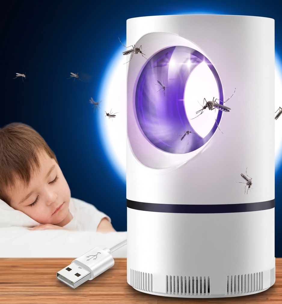 Lampara matamosquito blanca LED